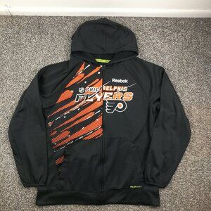 Philadelphia Flyers Hoodie Reebok Center Ice Full Zip Sweatshirt Mens Medium